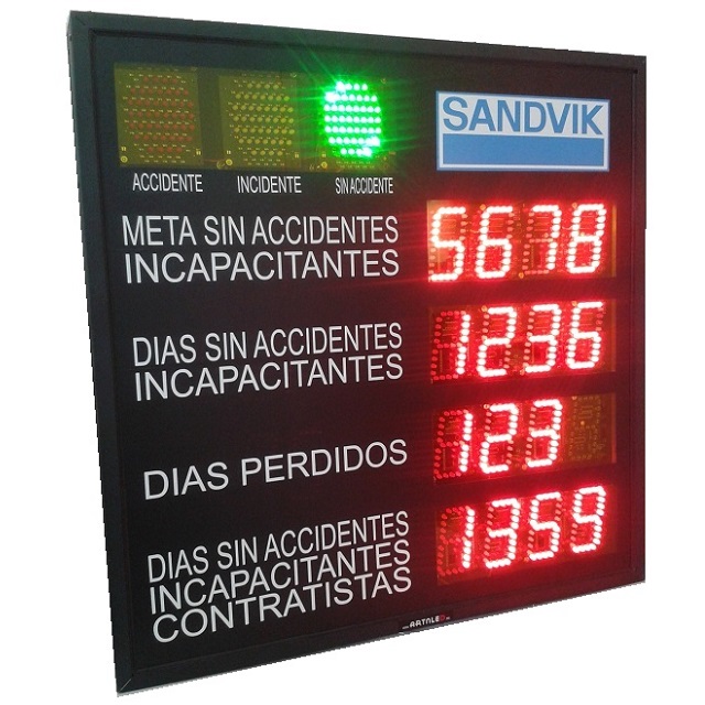 Contadores de Días Sin Accidentes, Campos Numéricos y Semáforo